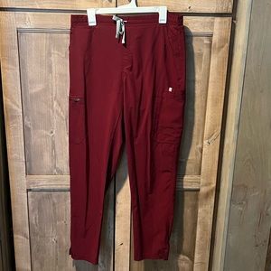 Figs Burgundy Scrub Pants